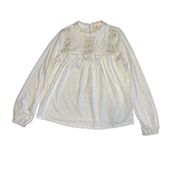 Anthropologie Ella Mara Boho Cream Peasant Top - Women’s Size XS - Picture 2 of 7